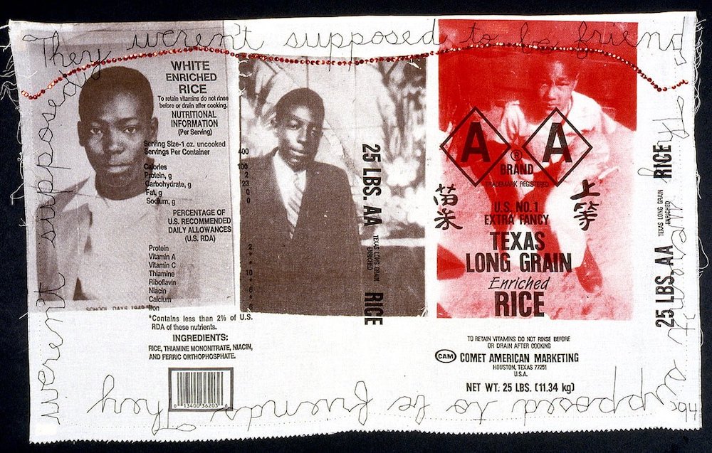 three panels with historic photos of Black men