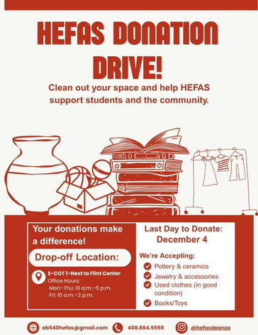 HEFAS Donation Drive Flyer