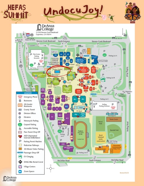 HEFAS summit Location map Map of De Anza HEFAS summit