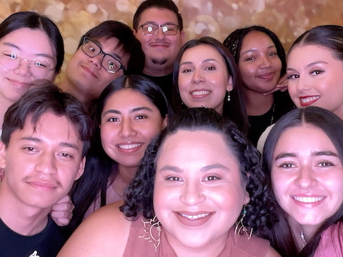 group of smiling student faces