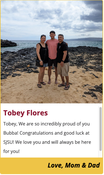Congrats to Tobey Flores